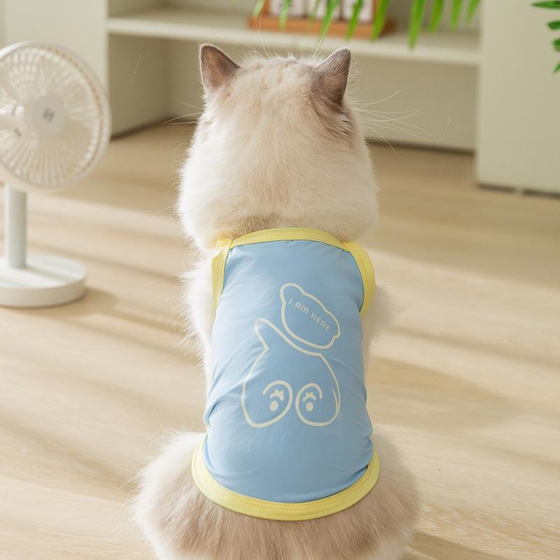 

Spring and summer cat clothes cute luminous bear sunscreen suspenders blue cat kitten vest dog clothes pet clothes XS (recommended weight 1-1.5kg) бонді синього кольору