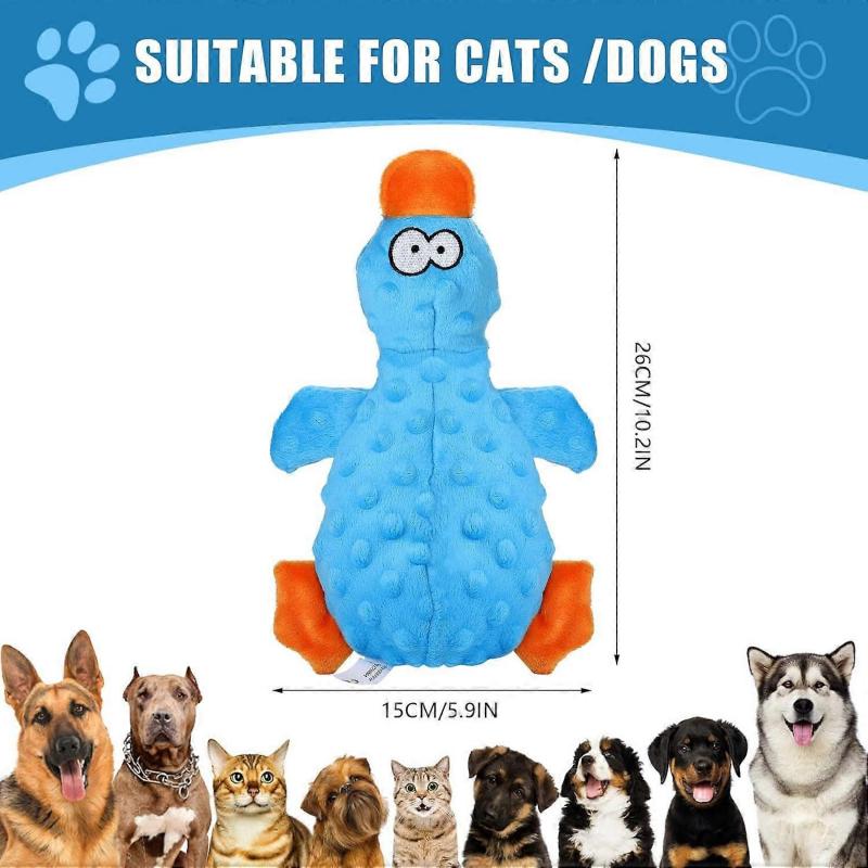 Duck Dog Toys, Blue Squeaky Dog Toys Interactive Dog Toy Durable Dog Chew Toys Dog Soft Toy with Crinkle Paper