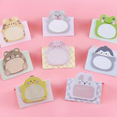 1PACK/8 Cute and Funny Cartoon Animal Pattern Sticky Notes, Creative Vertical Message Sticky Notes, 20 Per Copy, 160 In Total