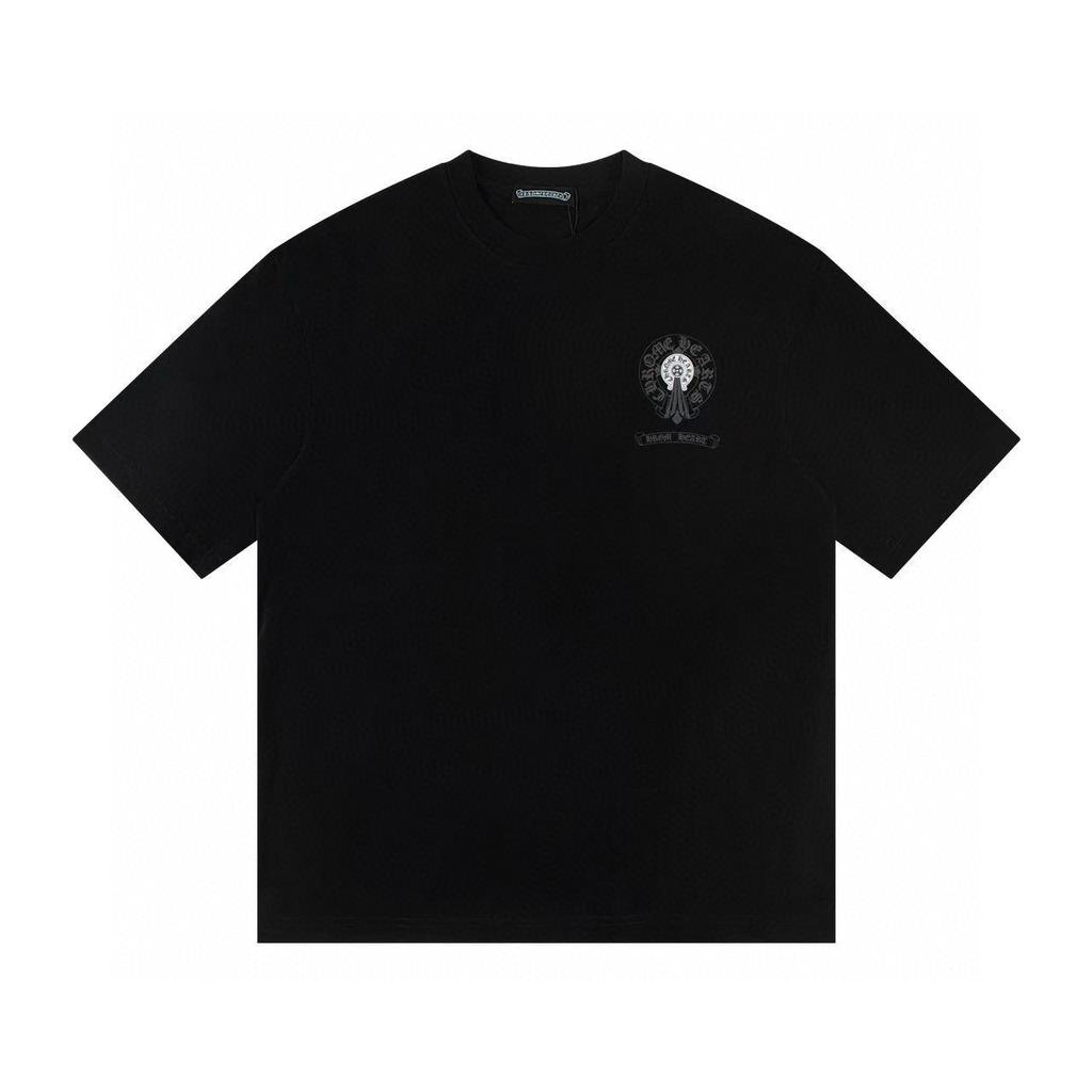 W353 CHROME HEARTS 2025 Summer New High Quality Cotton Round Neck Loose Large Size Men's and Women's T-shirt Couple T-shirt