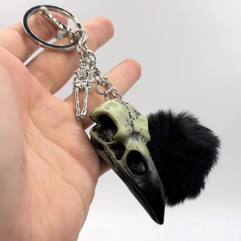 Dark Aesthetic Resin Skeleton Keychain Lightweight Carabiner Clip Multi Purpose Bag Charm Halloween Gift Choice