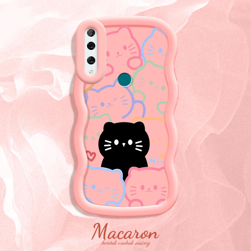 

Окрашенный узор Big Wave Edge Мягкий силиконовый материал Macaron чехол для телефона противоударный защитный резиновый чехол для iPhone Huawei Honor Infinix Tecno Honor X6A розовый