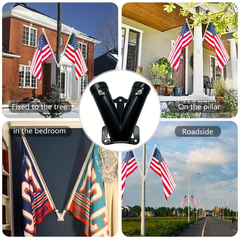 1.8m Rotating Stainless Steel Flagpole, 5-Section, Anti-Tangle, Wall-Mountable, Outdoor Use