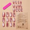 24 ks Cat Eye Press na nehty Full Cover Stick na nehty Růžové Umělé nehty Střední Umělé nehty Tipy Akrylové umělé nehty