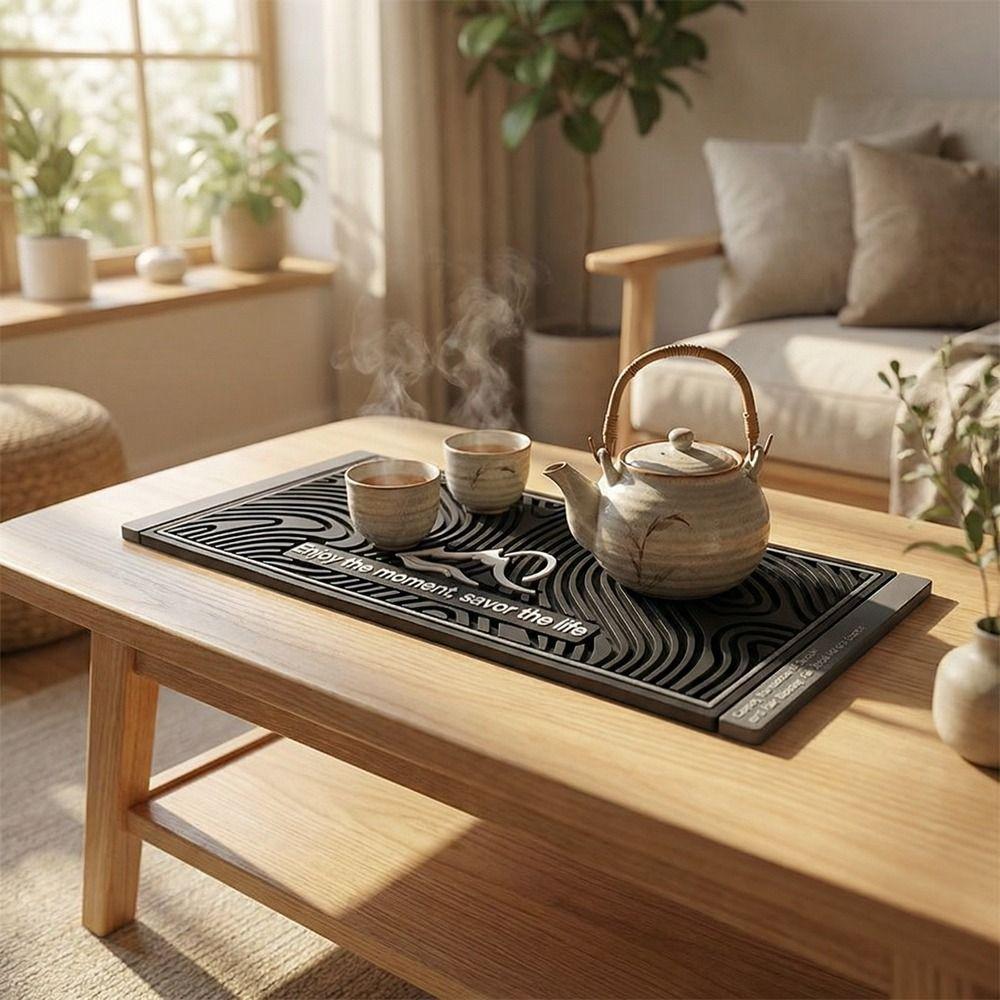 Heat Resistant Drain Bar Mat Flexible Dish Drying Filter Pad Table Mat Wave Draining Pad  Table Use