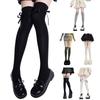 Ballet Style Cute Lace Ruffle Trim Frilly Over Knee Long Socks Women JK Girl Sweet Ribbon Bowknot Thigh High Stockings