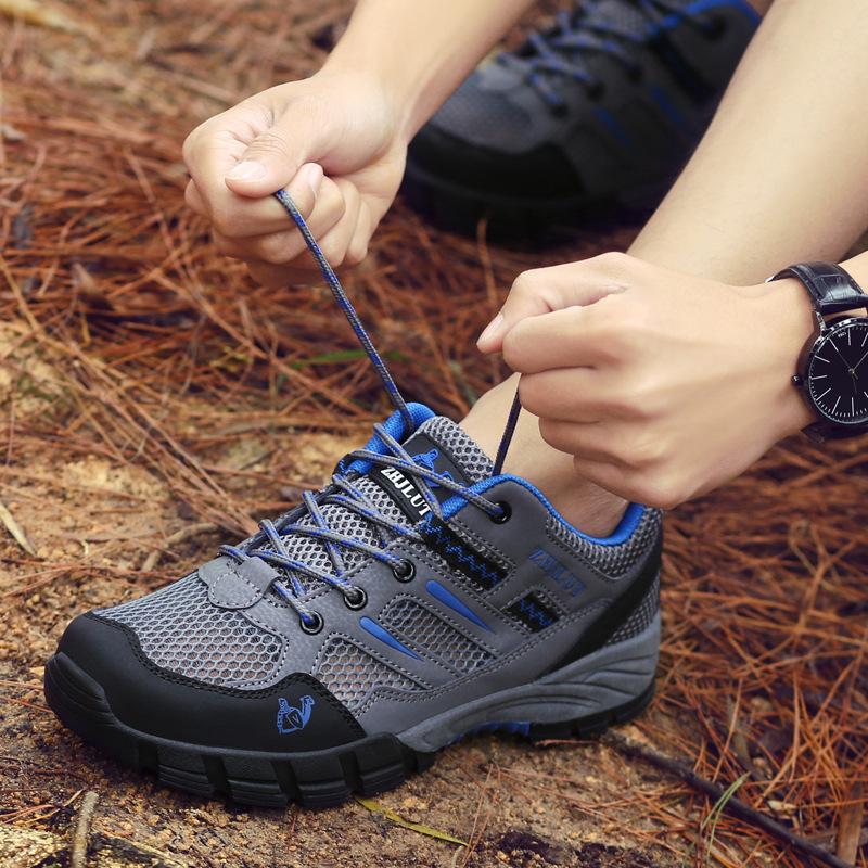 Summer Breathable Mesh Shoes Low-top Outdoor Hiking Shoes Ultra-light Mesh Sports and Leisure Shoes Non-slip and Wear-resistant Off-road