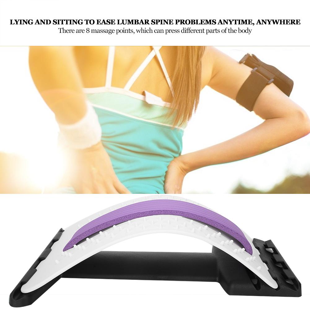 Back Massage Stretcher Pain Relief Lumbar Spine Stretcher Relaxation Posture CorrectorWhite Purple