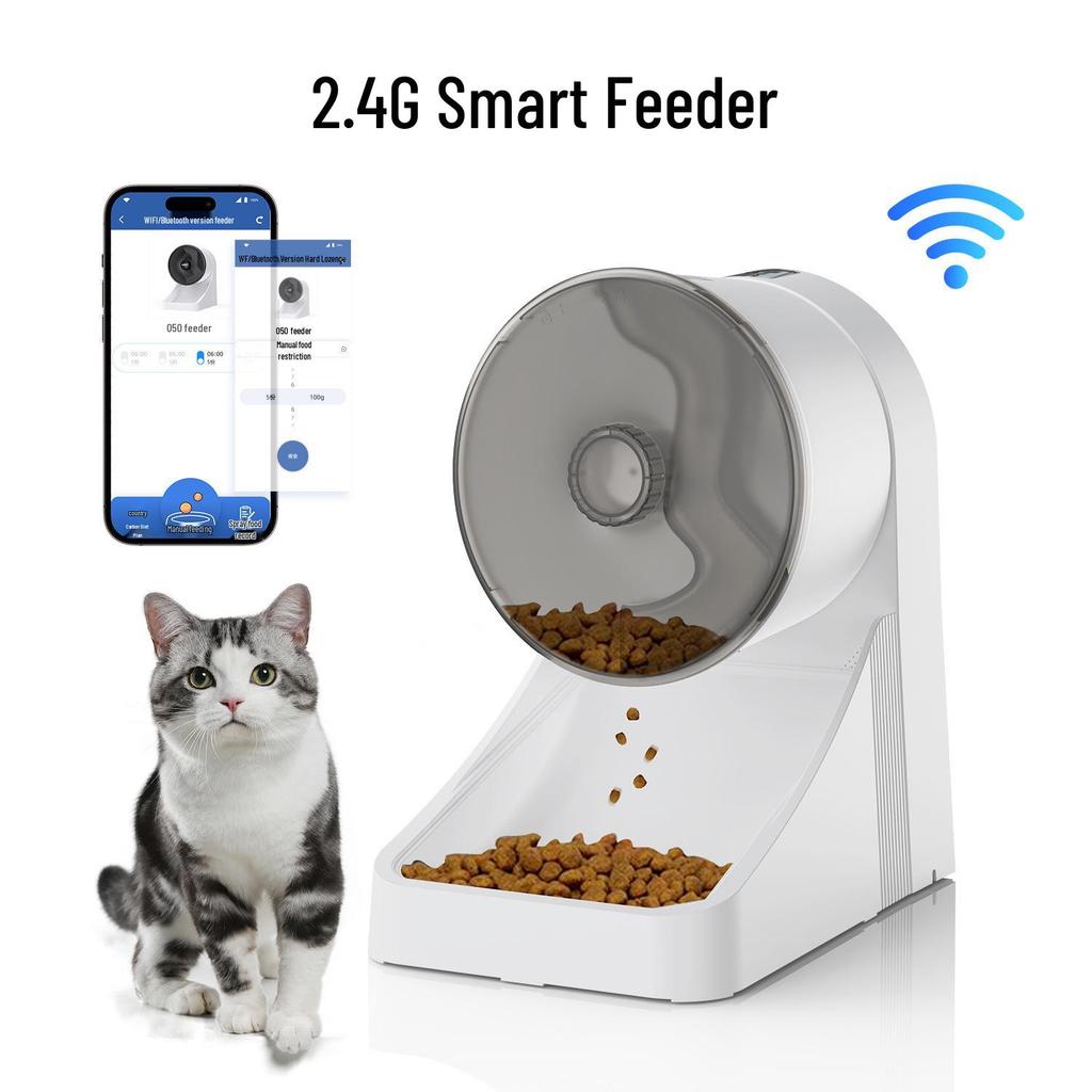 2026 Smart Pet Feeder: Automatic Food Dispenser for Cats & Dogs with Mobile Remote Control for Timed Feeding.