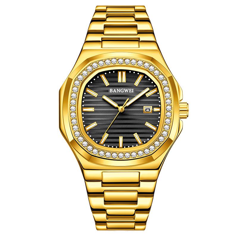 Man Watch Business Waterproof Luminous Date Men Wristwatch Stainless Steel Square Dial Quartz Men's Watches