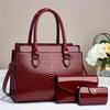 2023 Fashion Mother-and-Child Bag Set: European & American Crocodile Pattern Shoulder Crossbody Handbags