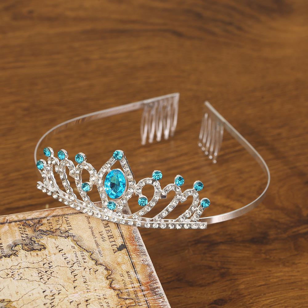 Silver Child's Diamond Headband Comb Tiara for Crown Dance Performance