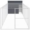 VidaXL Niche pour chien avec cour anthracite 214x865x181 cm, cage pour chien, abri pour chien, maison pour animaux, cages 3189122