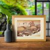 KINOWA Hashirii Wood Collage Original DIY Kit Hiroshige Stations of the Made in Japan "Otsu Chaya" Ukiyo-e Fifty-three Tōkaidō