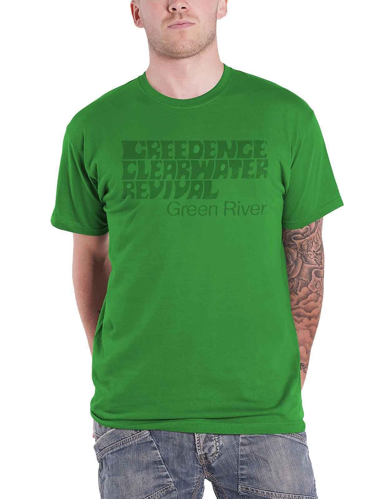 Creedence Clearwater T Shirt Green River Band Logo Official Mens Irish Green Unisex T-Shirt XL