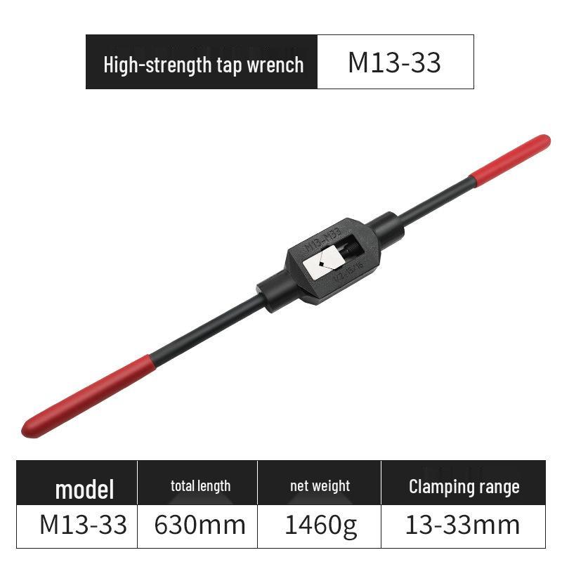 Adjustable Ratchet Tap Wrench with Extension Rod, All-Steel Manual Tapping Tool