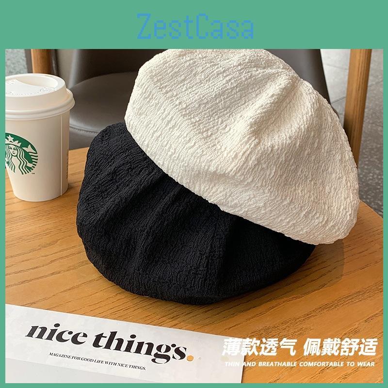 Lightweight Hats Beret Satin Weave For Women Solid Color Caps Gifts Fashion
