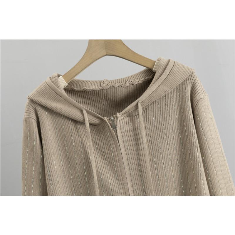 Women's Plus Size Wide Leg Pants Hooded Knit Cardigan Set Autumn Fashion Loose Casual Pant Suit