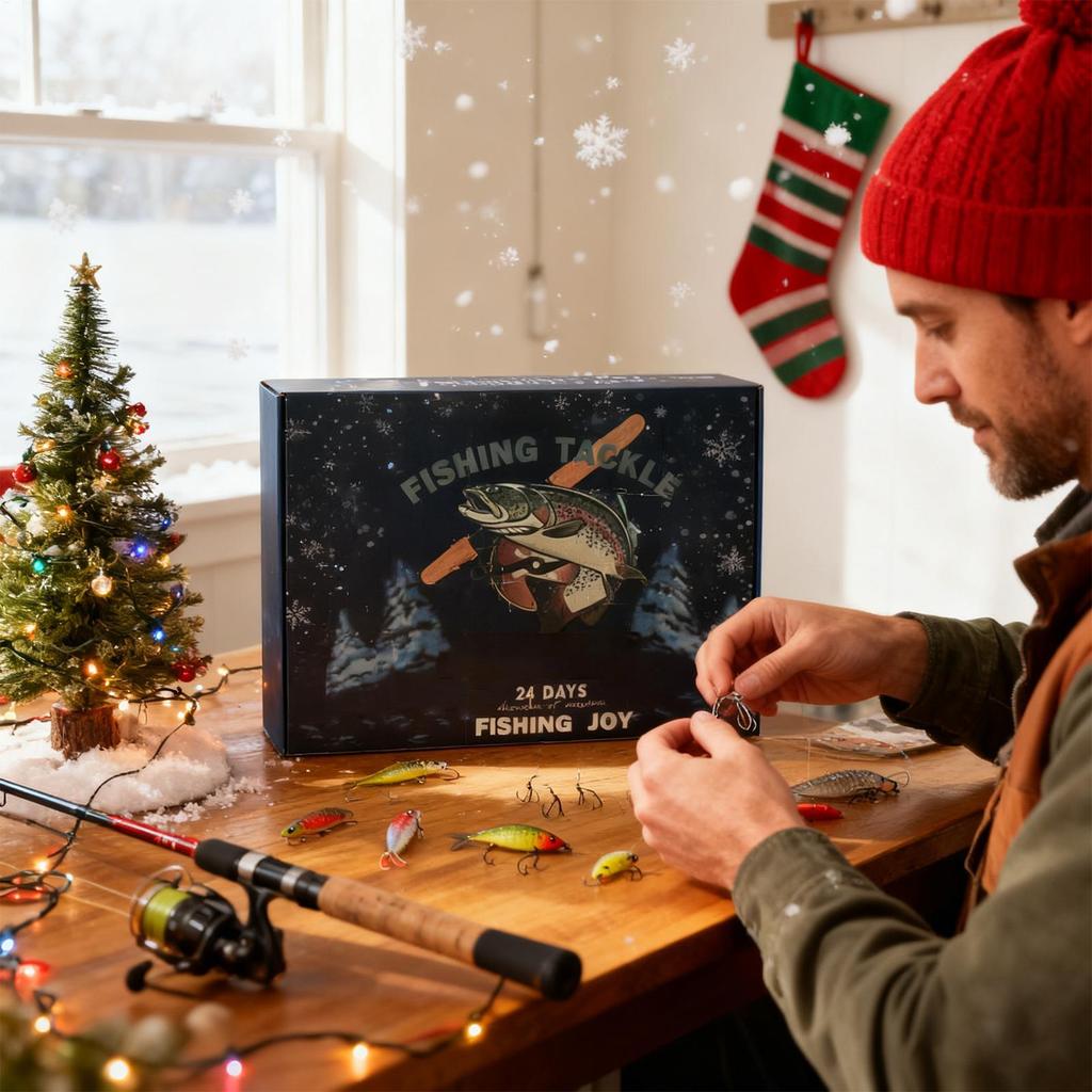 2025 Christmas Countdown Calendar 24 Day Freshwater Saltwater Christmas Count Down Fishing Lures And Accessories For Lake Stream