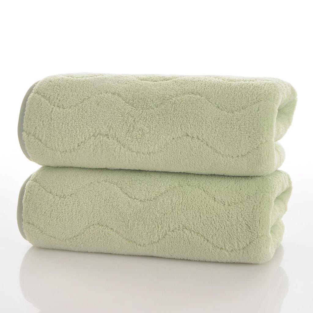 Coral Fleece Wavy Pattern Towel - Soft, Antibacterial Microfiber for Face & Hair Drying