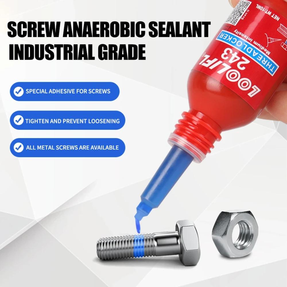 50ml Vida Sabitleyici Anaerobik Tutkallar Gevşek Vida Tutkalları Bağlantı Sızdırmazlık Maddesi Hızlı Kürlenen Vida Sabitleme Maddesi Vidalar için Sızdırmazlık Maddesi