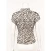 Specchio Pleated Blouse Mock Neck 451 122