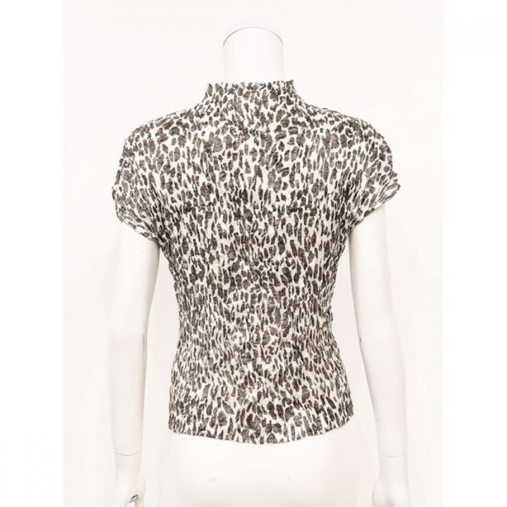Specchio Pleated Blouse Mock Neck 451 122