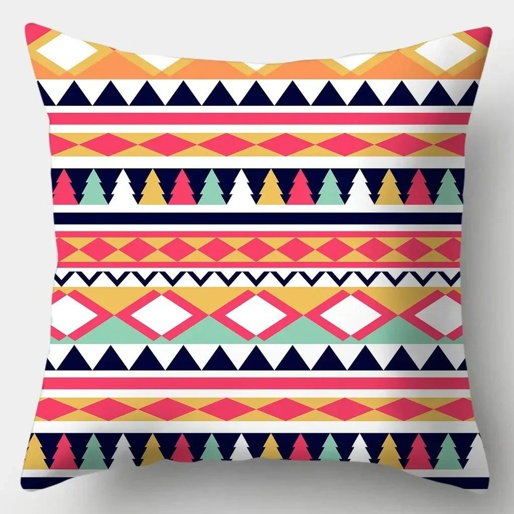 Colorful Geometric and PolkaDot Printed Pillowcases Pattern Cushion Cover Suitable for Sofa Bedroom Car Pillow Cover