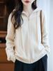 Women's Thick Wool Zipper Hooded Cardigan: Autumn/Winter Fashion, Loose Knit, Long Sleeve Sweater Coat.