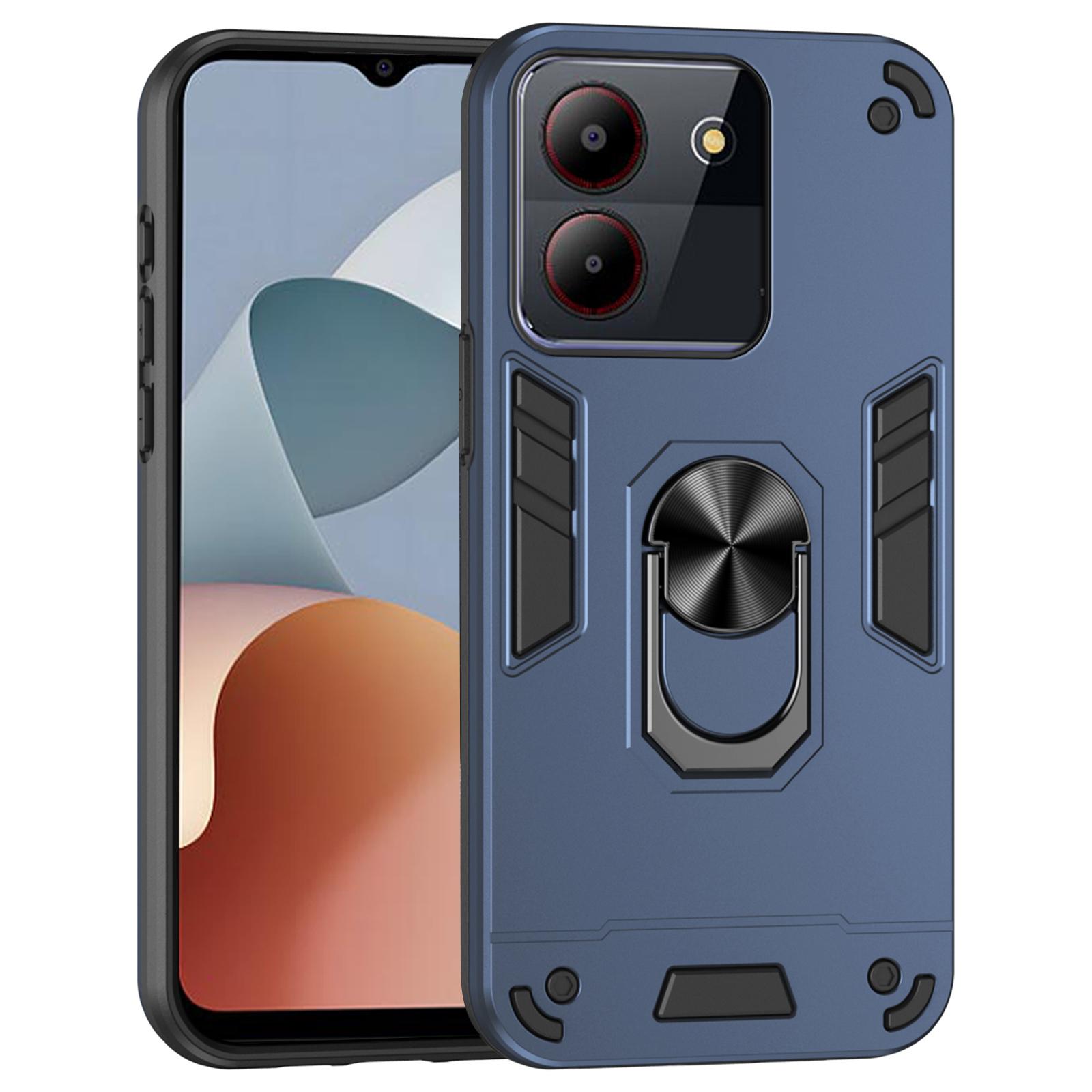 

Для ZTE Blade A54 чехол-подставка PC+TPU чехол для телефона поддержка магнитного автомобильного крепления Blue