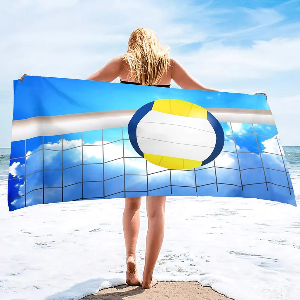 Asciugamano da Spiaggia per Pallavolo, Asciugamano da Spiaggia ad Asciugatura Rapida in Microfibra, Senza Sabbia, Sovradimensionato, Assorbente per Piscina, Nuoto, Bagno
