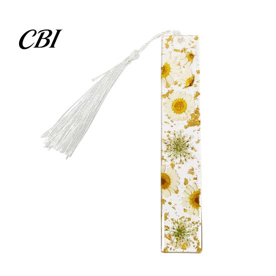 Unique Gift for Friends Dried Flower Resin Bookmarks with Tassels, Double-Sided Magnetic Durable Page Markers Book Lovers Friends, Pretty and Increase