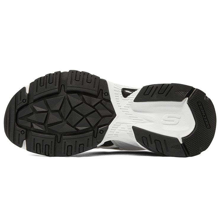 Skechers Stamina V2 Functional Retro Wear-Resistant Increased Height Low-Top Dad Shoes Women Sneaker Black White 149514-WBK
