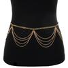 Europeisk, Amerikansk, Bohemisk metallkedja Kroppskedja, Dam Retro Punk Nattklubb Sexig Midjekedja