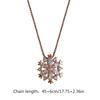 Crystal Snow Flake Pendant Long Necklace for Women Sweater Chain Snowflake Necklace Choker Adjustable for Rhinestone Jew
