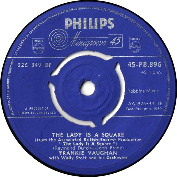 

7inch Record FRANKIE VAUGHAN - The Lady Is A Square 45PB896 Philips 1959 UK Pop Used