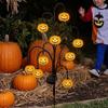 Garden Gifts for Halloween Solar Tree Stump Light, Powered Stake Twinkling Light Black Cat Porch Accents with Ghost Pumpkin Ornaments, Vintage Glowing