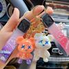 Cute Bear Gradient Resin Keychain for Girls and Boys Easy to Carry Cute Animal Pendant Metal Keychain [Joyasslly] - (Gray)