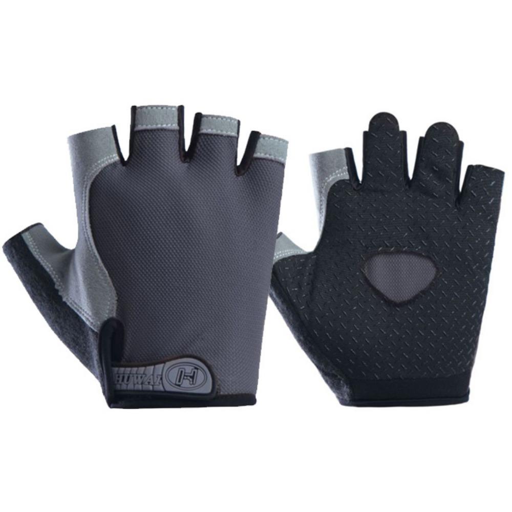 Male and Female Half Finger Outdoor Cycling Sports Mountaineering Yoga Fitness Shock Absorption Non-slip Breathable Finger Gloves