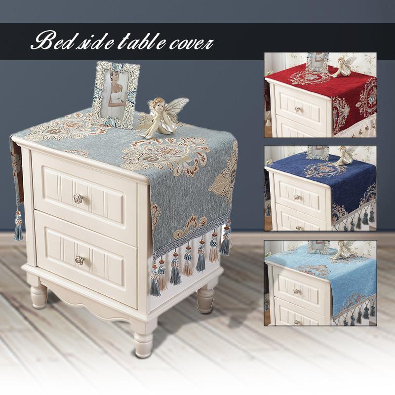 European Style Vintage Jacquard Bedside Table Cover Towel Tv Cabinet Dust Proof Cover Multi-function Towel Cover Tablecloth