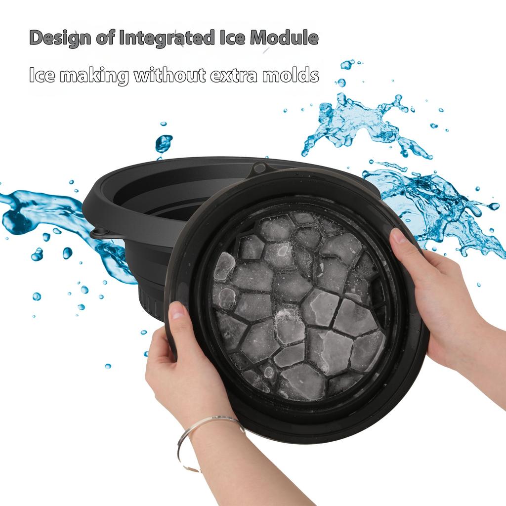 Folding Face Ice Bath Basin Portable Wash Bath Basin Bathroom Facials Skin Care Kitchen Accessories Wash Bowl for Home Travel