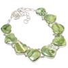 Natural Green Jade Necklace 18" Adjustable Chain Silver Tone Heart Gemstone Gift