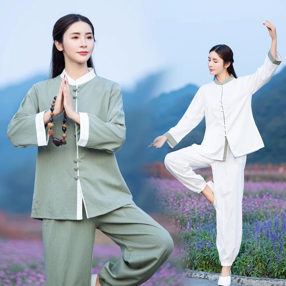 Enhanced Tai Chi Suit: Ba Duan Jin Yoga & Meditation Zen-Style Monk Two-Piece Set