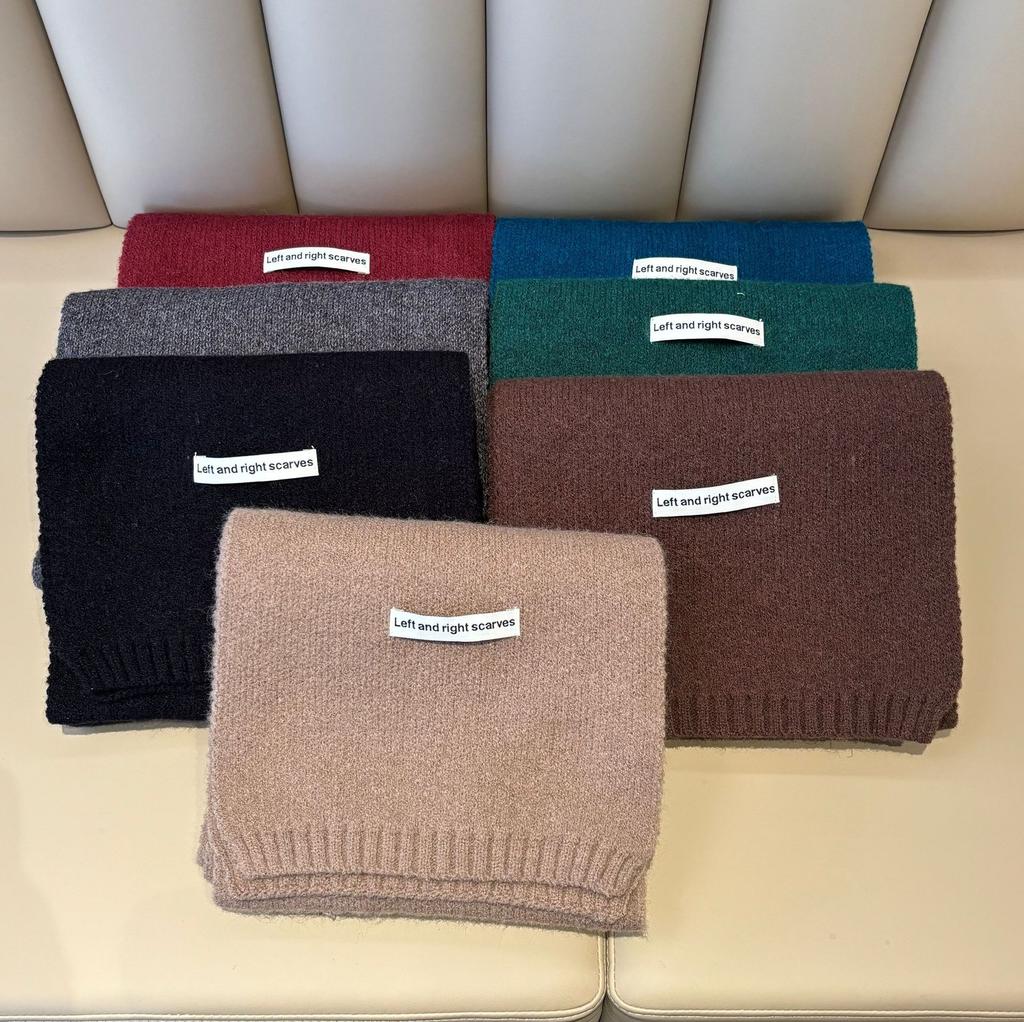 New solid color scarf women's imitation wool versatile scarf men's scarf autumn and winter knitted small scarf tide