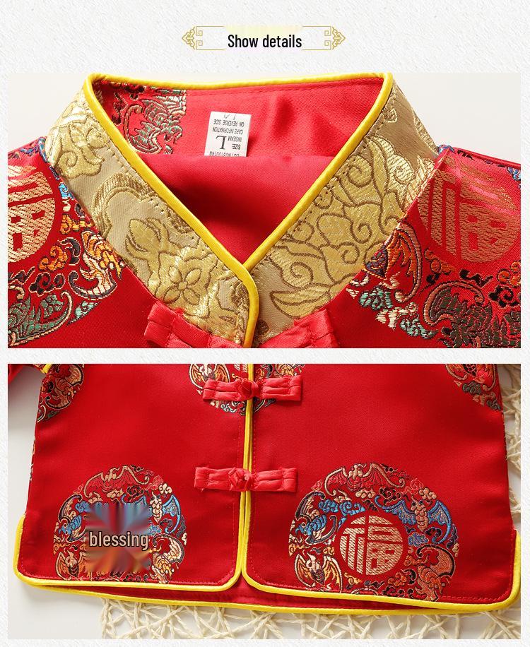 Infant/Toddler Tang Suit: Chinese-Style First Birthday Outfit for Spring/Autumn