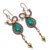 Malachite Earrings, 999 Copper Wire Wrapped Jewelry, Gift For Women Handmade Earrings Gemstone Jewelry