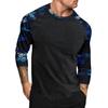 Camouflage Style Printed Raglan Sleeves Men's Short Sleeved Top