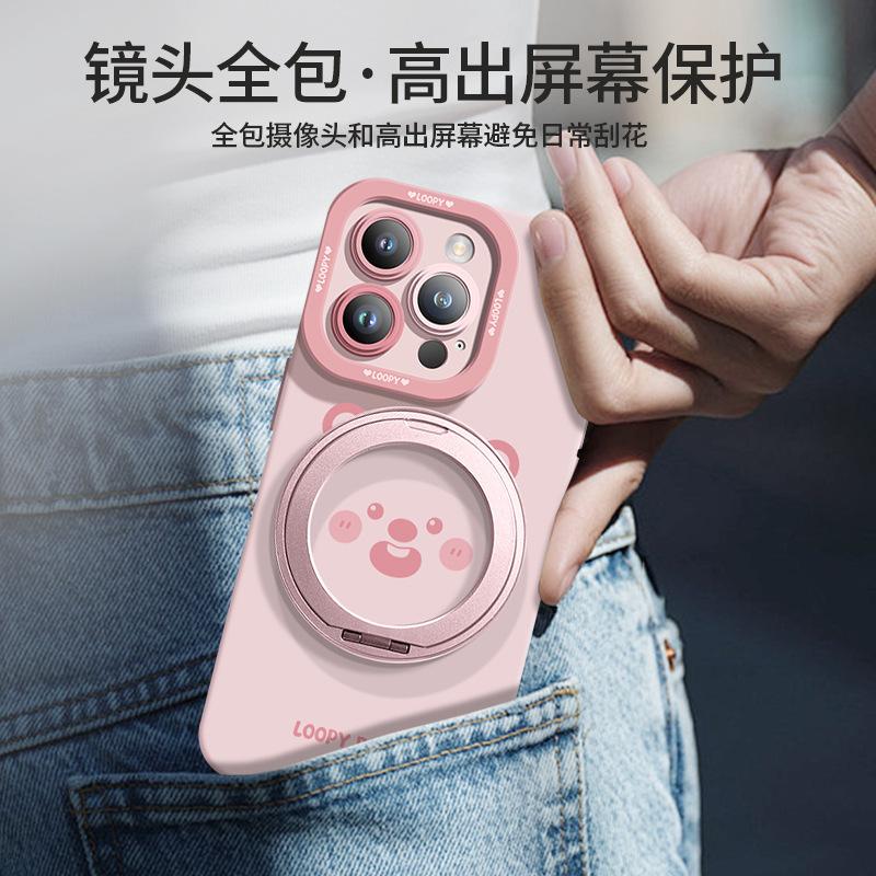 Ruby Is Suitable for Apple 16promax Mobile Phone Case, the New iPhone16e All-inclusive Lens 15 Magnetic Bracket 14p.