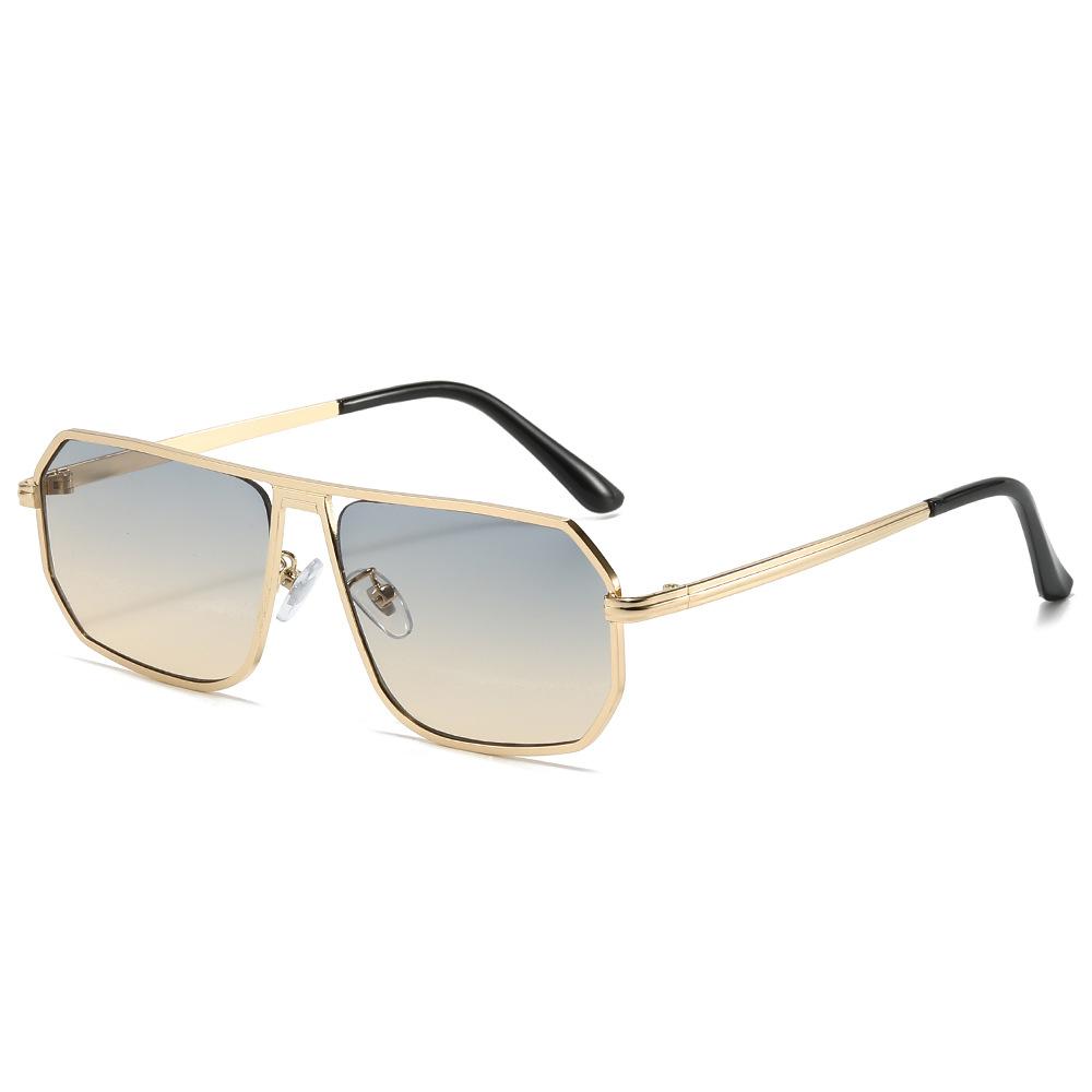 Timeless High End Designer Style Retro Trendy Oversized Alloy Metal Square Shaped Female For Both Male Sun Glasses