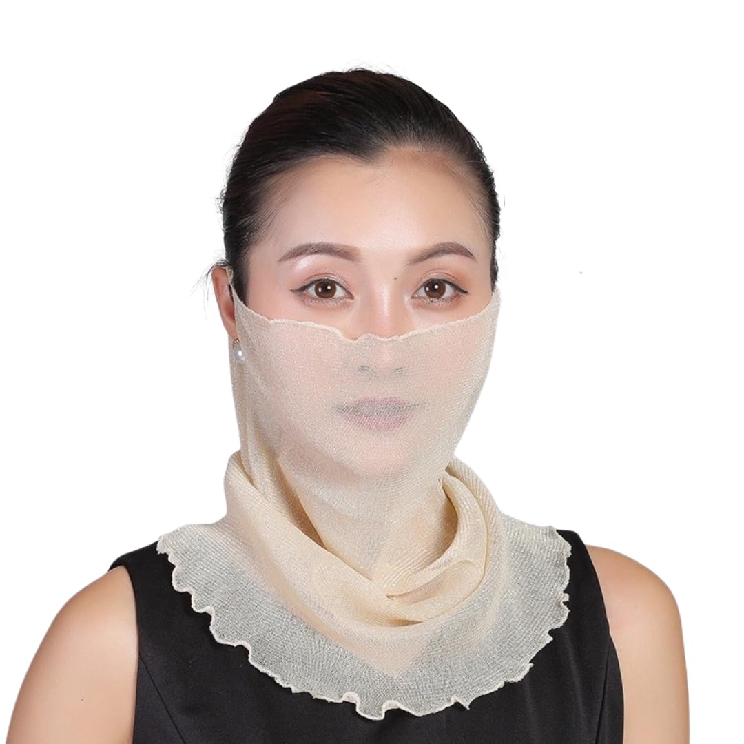 

[Liebendo] Women s Face Cover, Summer UV Protection, Ear Hanging, Sunburn 18cm x 46cm x 24cm бежевый